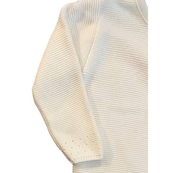 $125 New? Tartine Et Chocolat 1A 12 M Ivory Knit Jumpsuit Romper Boy Girl Cream - Picture 3 of 6